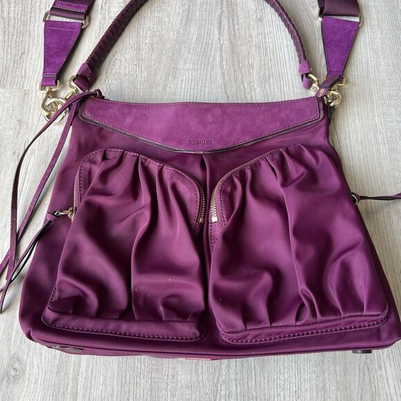 MZ Wallace Thompson Hobo bag in Elderberry nylon with Suede leather trim - Picture 2 of 9